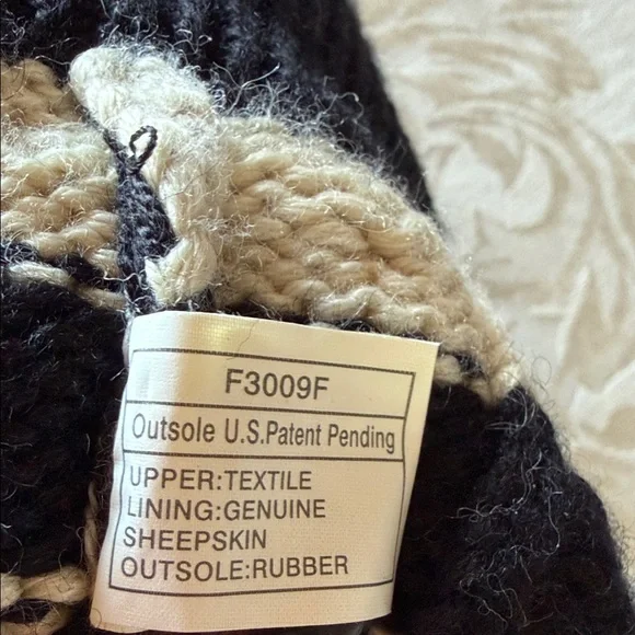 UGG Black and Cream Striped Women's Slippers - Picture 5 of 8